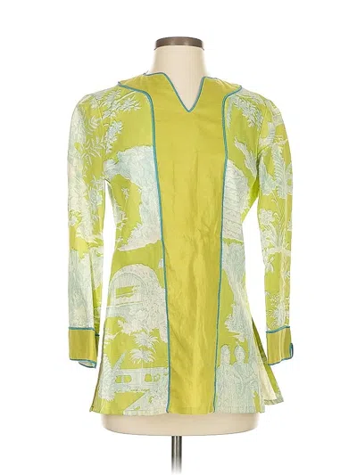 Pre-owned Assorted Brands 3/4 Sleeve Blouse In Green