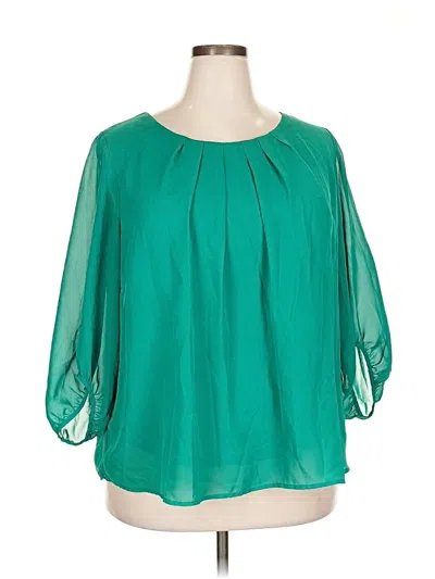 Pre-owned Assorted Brands 3/4 Sleeve Blouse In Green