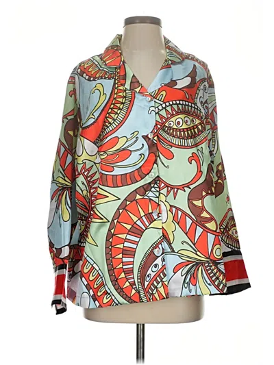 Pre-owned Assorted Brands 3/4 Sleeve Blouse In Green