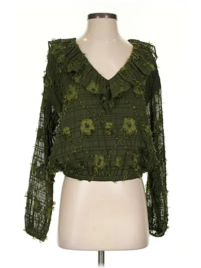 Pre-owned Assorted Brands 3/4 Sleeve Blouse In Green