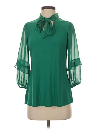 Pre-owned Assorted Brands 3/4 Sleeve Blouse In Green