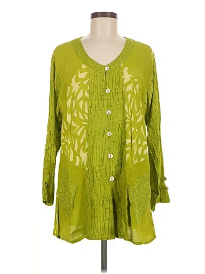 Pre-owned Assorted Brands 3/4 Sleeve Blouse In Green