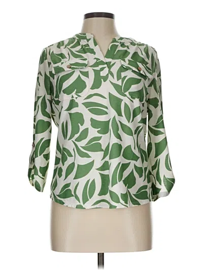 Pre-owned Assorted Brands 3/4 Sleeve Blouse In Green