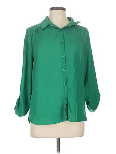 Pre-owned Assorted Brands 3/4 Sleeve Blouse In Green