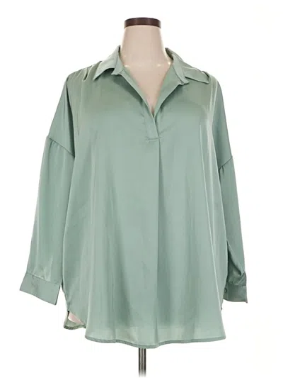 Pre-owned Assorted Brands 3/4 Sleeve Blouse In Green