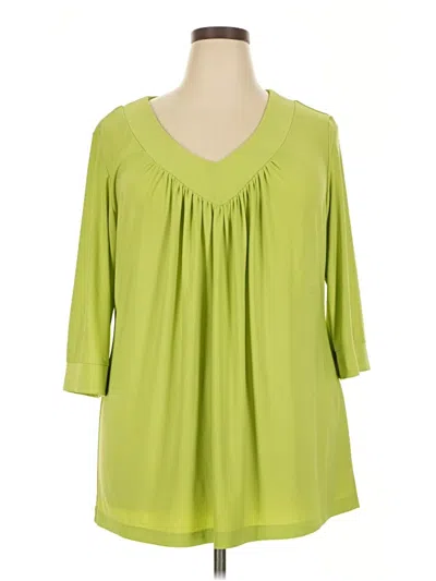 Pre-owned Assorted Brands 3/4 Sleeve Blouse In Green