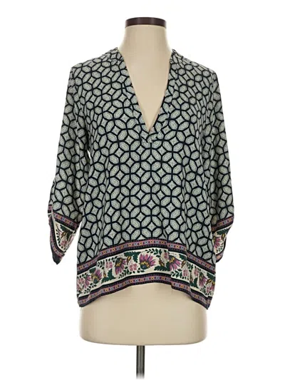 Pre-owned Assorted Brands 3/4 Sleeve Blouse In Green