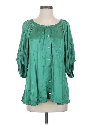 Pre-owned Assorted Brands 3/4 Sleeve Blouse In Green