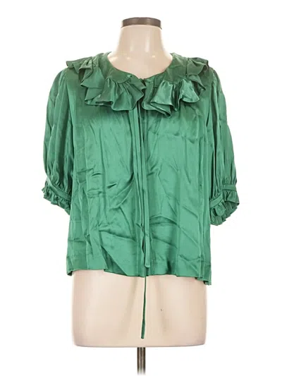 Pre-owned Assorted Brands 3/4 Sleeve Blouse In Green