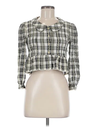 Pre-owned Assorted Brands 3/4 Sleeve Blouse In Green