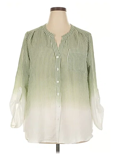 Pre-owned Assorted Brands 3/4 Sleeve Blouse In Green