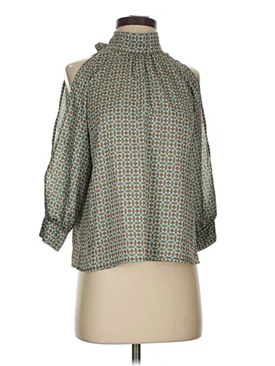 Pre-owned Assorted Brands 3/4 Sleeve Blouse In Green