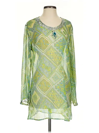 Pre-owned Assorted Brands 3/4 Sleeve Blouse In Green