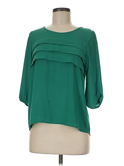 Pre-owned Assorted Brands 3/4 Sleeve Blouse In Green