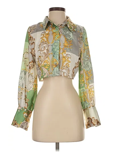 Pre-owned Assorted Brands 3/4 Sleeve Blouse In Green
