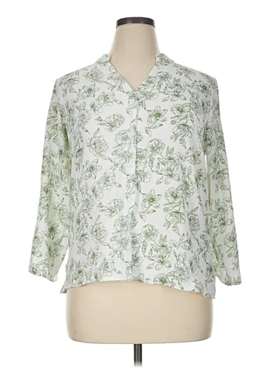 Pre-owned Assorted Brands 3/4 Sleeve Blouse In Green