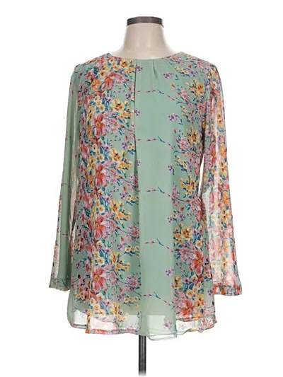 Pre-owned Assorted Brands 3/4 Sleeve Blouse In Green