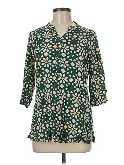 Pre-owned Assorted Brands 3/4 Sleeve Blouse In Green