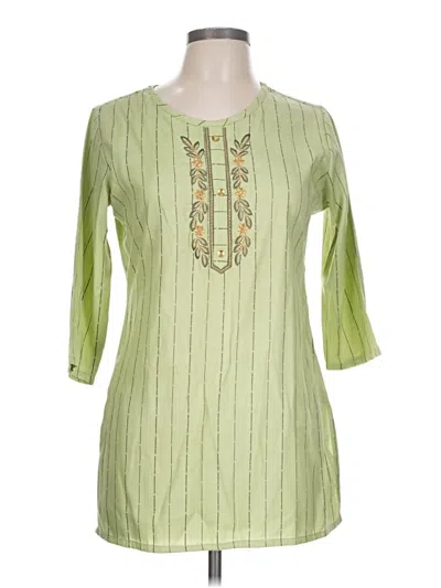 Pre-owned Assorted Brands 3/4 Sleeve Blouse In Green