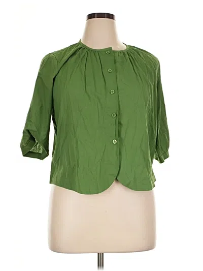 Assorted Brands 3/4 Sleeve Blouse In Green