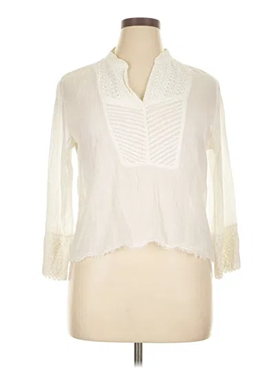 Pre-owned Assorted Brands 3/4 Sleeve Blouse In Ivory