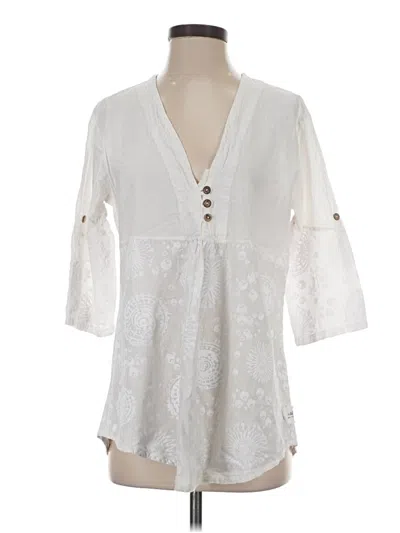 Pre-owned Assorted Brands 3/4 Sleeve Blouse In Ivory