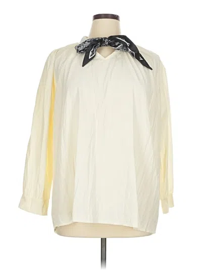 Pre-owned Assorted Brands 3/4 Sleeve Blouse In Ivory