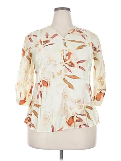 Assorted Brands 3/4 Sleeve Blouse In Ivory