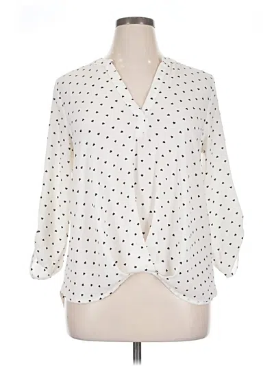 Pre-owned Assorted Brands 3/4 Sleeve Blouse In Ivory