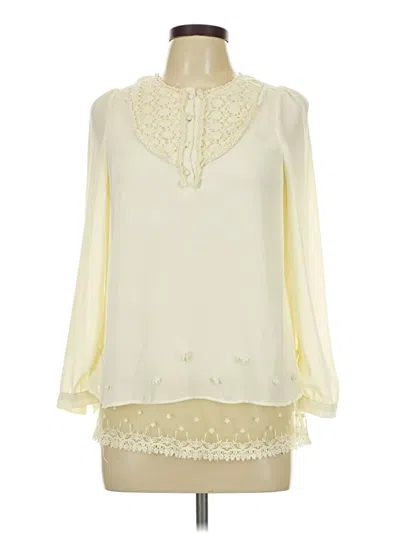 Pre-owned Assorted Brands 3/4 Sleeve Blouse In Ivory
