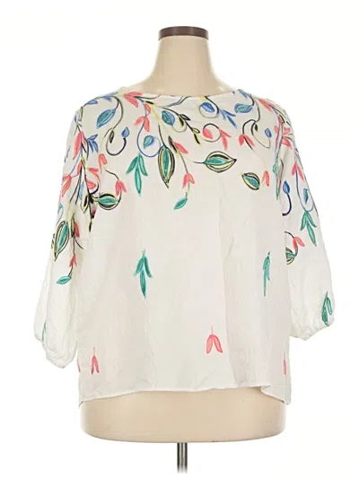 Pre-owned Assorted Brands 3/4 Sleeve Blouse In Ivory