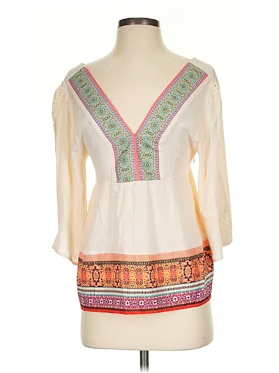 Pre-owned Assorted Brands 3/4 Sleeve Blouse In Ivory