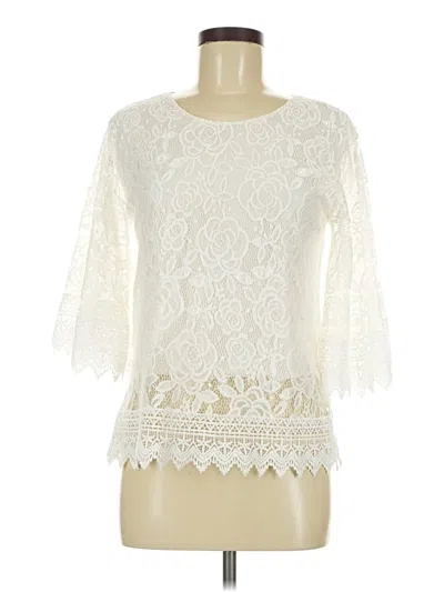 Pre-owned Assorted Brands 3/4 Sleeve Blouse In Ivory
