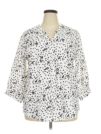 Pre-owned Assorted Brands 3/4 Sleeve Blouse In Ivory