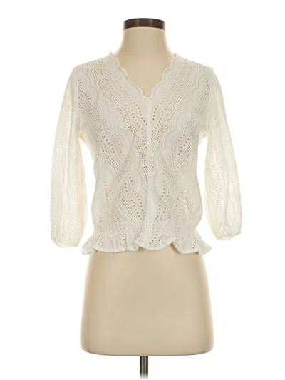 Pre-owned Assorted Brands 3/4 Sleeve Blouse In Ivory