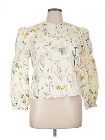 Pre-owned Assorted Brands 3/4 Sleeve Blouse In Ivory