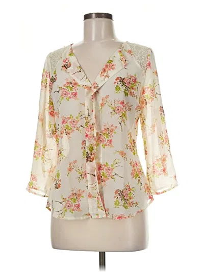 Pre-owned Assorted Brands 3/4 Sleeve Blouse In Ivory