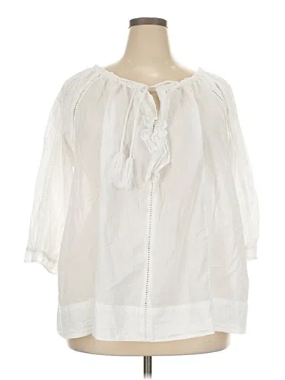 Pre-owned Assorted Brands 3/4 Sleeve Blouse In Ivory