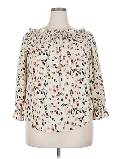 Pre-owned Assorted Brands 3/4 Sleeve Blouse In Ivory