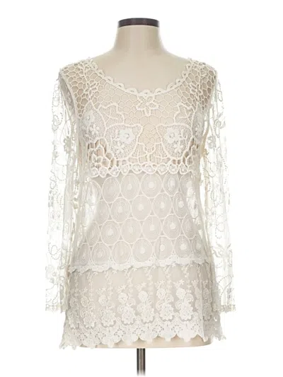 Pre-owned Assorted Brands 3/4 Sleeve Blouse In Ivory