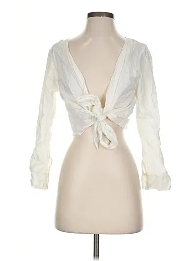Pre-owned Assorted Brands 3/4 Sleeve Blouse In Ivory
