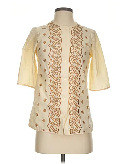 Pre-owned Assorted Brands 3/4 Sleeve Blouse In Ivory