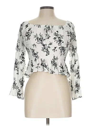 Pre-owned Assorted Brands 3/4 Sleeve Blouse In Ivory