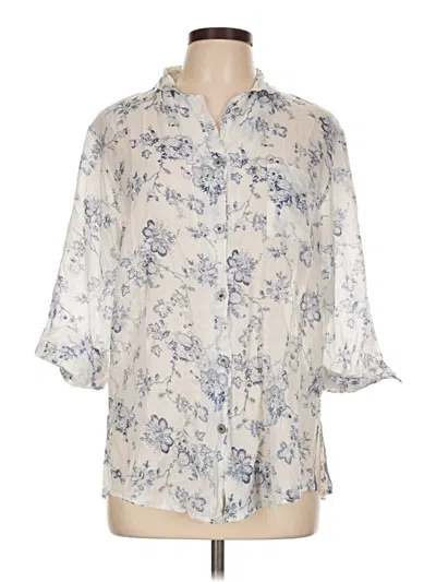 Pre-owned Assorted Brands 3/4 Sleeve Blouse In Ivory