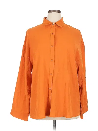 Pre-owned Assorted Brands 3/4 Sleeve Blouse In Orange
