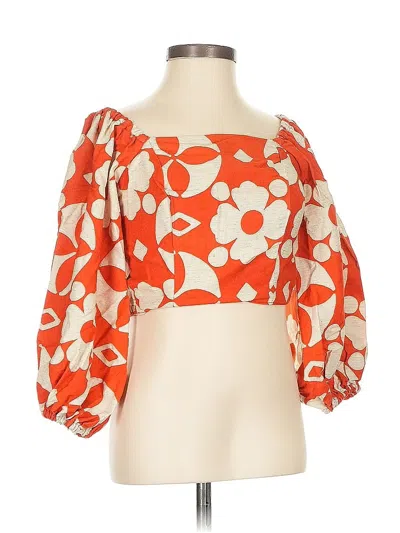 Assorted Brands 3/4 Sleeve Blouse In Orange