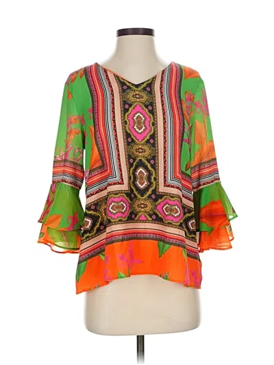 Pre-owned Assorted Brands 3/4 Sleeve Blouse In Orange