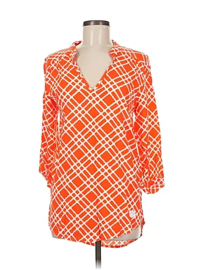 Pre-owned Assorted Brands 3/4 Sleeve Blouse In Orange
