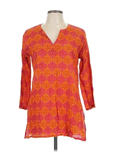 Pre-owned Assorted Brands 3/4 Sleeve Blouse In Orange