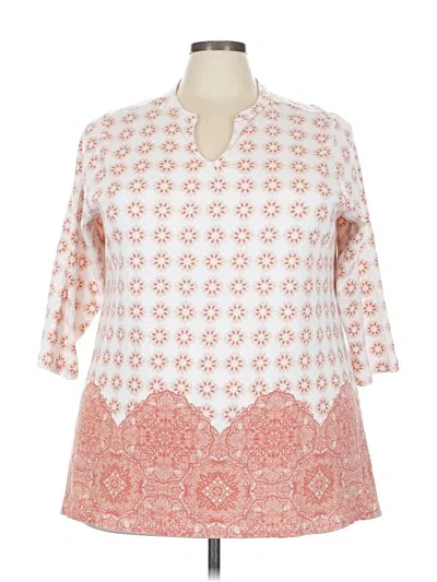 Pre-owned Assorted Brands 3/4 Sleeve Blouse In Orange